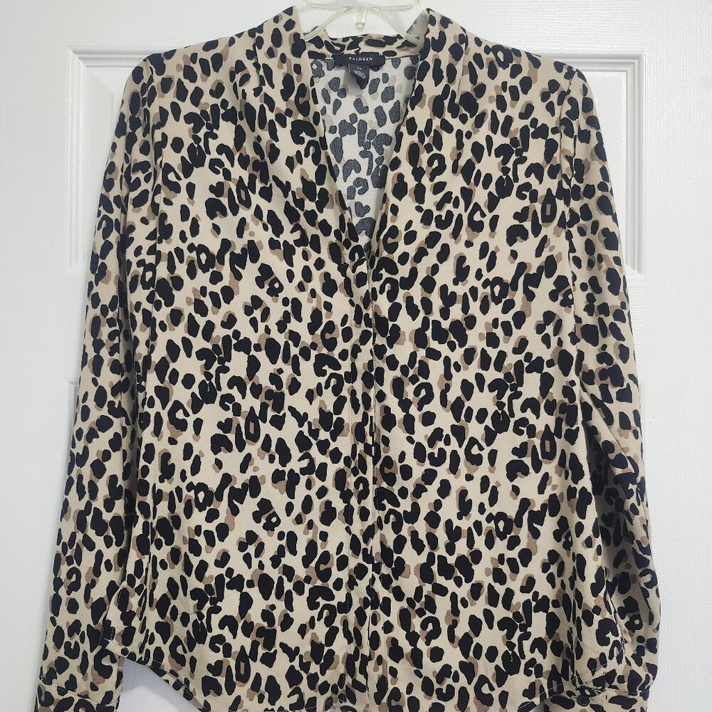 Halogen cheetah animal print blouse, XS